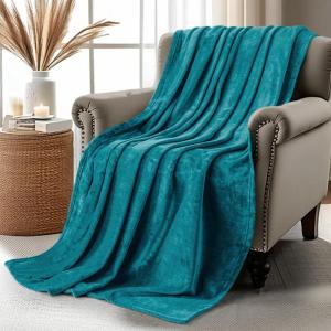 image:imageUtopia Bedding Black Fleece Blanket Throw Size Lightweight Fuzzy Soft AntiStatic Microfiber Bed Blanket 60x50 InchSolid  Turquoise