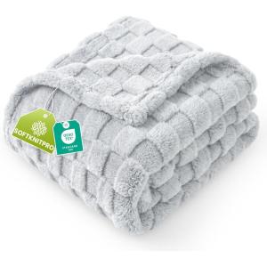 image:imageUtopia Bedding Cool Grey Checkered Fleece Throw Blanket for Couch or Bed Soft Plush Cozy Blanket for Women and Men Ultra Comfy TravelFriendly Bed Throws for Relaxation 50x60 Inches