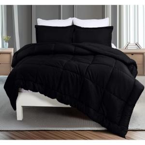 image:imageUtopia Bedding King Comforter Set  3 Piece Black Comforters King Size Bed Set  Down Alternative Duvet Insert Includes 1 All Season Comforter 90 x 102 in and 2 Pillow Shams 20 x 36 in