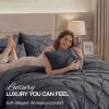 image:imageUtopia Bedding King Comforter Set Pintuck 7 Piece Grey 2 Pillow Shams Flat amp Fitted Sheet 2 Pillowcases Machine Washable Comforter Bedding Sets King Bed Set  All Season Breathable Durable Machine Washable