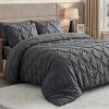 image:imageUtopia Bedding King Comforter Set Pintuck 7 Piece Grey 2 Pillow Shams Flat amp Fitted Sheet 2 Pillowcases Machine Washable Comforter Bedding Sets King Bed Set  All Season Breathable Durable Machine Washable