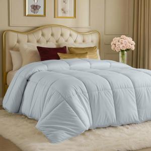 image:imageUtopia Bedding Comforters California King Size All Season Duvet Insert Down Alternative Box Stitched Bed Comforter with Corner Tabs Machine Washable Light Grey