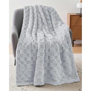 image:imageUtopia Bedding Cool Grey Checkered Fleece King Blanket for Couch or Bed Soft Plush Cozy Blanket for Women and Men Ultra Comfy TravelFriendly Bed Throws for Relaxation 90x102 InchesCool Grey
