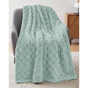 image:imageUtopia Bedding Cool Grey Checkered Fleece King Blanket for Couch or Bed Soft Plush Cozy Blanket for Women and Men Ultra Comfy TravelFriendly Bed Throws for Relaxation 90x102 InchesSage Green