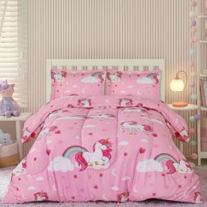 image:imageUtopia Bedding All Season Unicorn Comforter Set with 2 Pillow Cases 3 Piece Soft Brushed Microfiber Kids Pink Bedding Set for BoysGirls Machine Washable Full