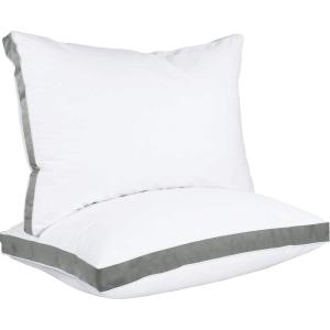 image:imageUtopia Bedding Bed Pillows for Sleeping King Size Dark Gray Set of 2 Cooling Hotel Quality Gusseted Pillow for Back Stomach or Side Sleepers