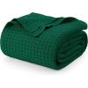 image:imageUtopia Bedding 100 Cotton Waffle Weave Blanket King Size for Bed  Lightweight Breathable Summer Blankets Soft and Cozy Gift for Mothers Day Home Decor Black 90x108 InchForest Green