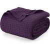 image:imageUtopia Bedding 100 Cotton Waffle Weave Blanket King Size for Bed  Lightweight Breathable Summer Blankets Soft and Cozy Gift for Mothers Day Home Decor Black 90x108 InchPlum