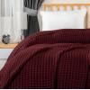 image:imageUtopia Bedding 100 Cotton Waffle Weave Blanket King Size for Bed  Lightweight Breathable Summer Blankets Soft and Cozy Gift for Mothers Day Home Decor Black 90x108 InchBurgundy