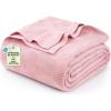 image:imageUtopia Bedding 100 Cotton Thermal Blanket Pink Twin Size Soft Lightweight Breathable Cozy Spring and Summer Blankets for Bed Home Room Decor Gifts for Women and Men 90x72 Inches