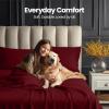 image:imageUtopia Bedding King Size Extra Deep Pocket Sheet Set  Fits Mattresses Up to 21 inches  Cooling Soft amp Breathable  OekoTex 4 Piece Bed Sheets OrangeBurgundy