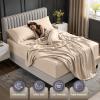 image:imageUtopia Bedding King Size Extra Deep Pocket Sheet Set  Fits Mattresses Up to 21 inches  Cooling Soft amp Breathable  OekoTex 4 Piece Bed Sheets OrangeBeige