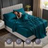 image:imageUtopia Bedding King Size Extra Deep Pocket Sheet Set  Fits Mattresses Up to 21 inches  Cooling Soft amp Breathable  OekoTex 4 Piece Bed Sheets OrangeDenim Blue
