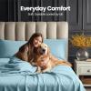 image:imageUtopia Bedding King Size Extra Deep Pocket Sheet Set  Fits Mattresses Up to 21 inches  Cooling Soft amp Breathable  OekoTex 4 Piece Bed Sheets OrangeIce Blue
