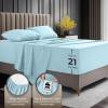 image:imageUtopia Bedding King Size Extra Deep Pocket Sheet Set  Fits Mattresses Up to 21 inches  Cooling Soft amp Breathable  OekoTex 4 Piece Bed Sheets OrangeIce Blue