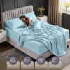 image:imageUtopia Bedding King Size Extra Deep Pocket Sheet Set  Fits Mattresses Up to 21 inches  Cooling Soft amp Breathable  OekoTex 4 Piece Bed Sheets OrangeIce Blue