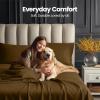 image:imageUtopia Bedding King Size Extra Deep Pocket Sheet Set  Fits Mattresses Up to 21 inches  Cooling Soft amp Breathable  OekoTex 4 Piece Bed Sheets OrangeMocha