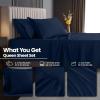 image:imageUtopia Bedding King Size Extra Deep Pocket Sheet Set  Fits Mattresses Up to 21 inches  Cooling Soft amp Breathable  OekoTex 4 Piece Bed Sheets OrangeNavy