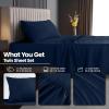 image:imageUtopia Bedding King Size Extra Deep Pocket Sheet Set  Fits Mattresses Up to 21 inches  Cooling Soft amp Breathable  OekoTex 4 Piece Bed Sheets OrangeNavy