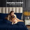 image:imageUtopia Bedding King Size Extra Deep Pocket Sheet Set  Fits Mattresses Up to 21 inches  Cooling Soft amp Breathable  OekoTex 4 Piece Bed Sheets OrangeNavy