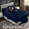 image:imageUtopia Bedding King Size Extra Deep Pocket Sheet Set  Fits Mattresses Up to 21 inches  Cooling Soft amp Breathable  OekoTex 4 Piece Bed Sheets OrangeNavy