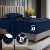 image:imageUtopia Bedding King Size Extra Deep Pocket Sheet Set  Fits Mattresses Up to 21 inches  Cooling Soft amp Breathable  OekoTex 4 Piece Bed Sheets OrangeNavy