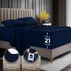 image:imageUtopia Bedding King Size Extra Deep Pocket Sheet Set  Fits Mattresses Up to 21 inches  Cooling Soft amp Breathable  OekoTex 4 Piece Bed Sheets OrangeNavy