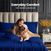 image:imageUtopia Bedding King Size Extra Deep Pocket Sheet Set  Fits Mattresses Up to 21 inches  Cooling Soft amp Breathable  OekoTex 4 Piece Bed Sheets OrangeRoyal Blue
