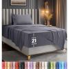 image:imageUtopia Bedding King Size Extra Deep Pocket Sheet Set  Fits Mattresses Up to 21 inches  Cooling Soft amp Breathable  OekoTex 4 Piece Bed Sheets OrangeGrey