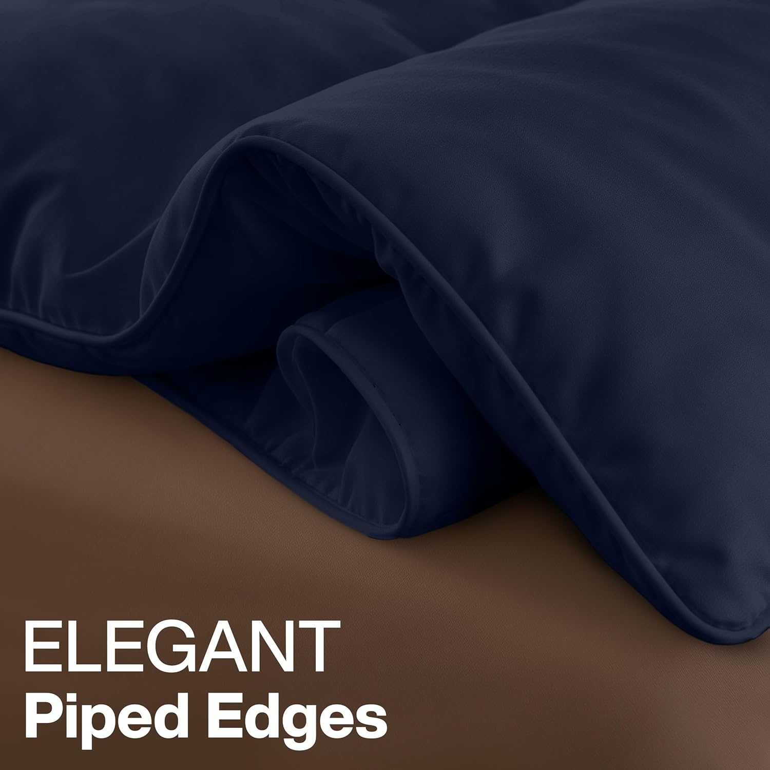 image:imageUtopia Bedding Comforter Duvet Insert Quilted Comforter with Corner Tabs Box Stitched Down Alternative Comforters California King Size Navy
