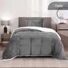 image:imageUtopia Bedding Micromink Sherpa Fleece Twin Comforter Set with 1 Pillow Sham Plush and Warm Bedding Comforter Sets Down Alternative Comforter Ultra Soft and Cozy Comforter Set Twin GreyGrey