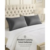 image:imageUtopia Bedding Premium Jacquard Waterproof Pillow Protectors with Zipper Standard Size 2 Pack Soft and Cooling Pillow Covers Bed Bug Proof Pillow Encasements 20 x 26 Inches WhiteGray