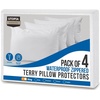 image:imageUtopia Bedding Set of 4 Waterproof Pillow Protectors with Zipper King Size Terry Pillow Covers Bed Bug and Dust Mite Proof Pillow CasesWhite