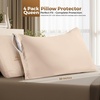 image:imageUtopia Bedding Zippered Pillowcases  Pack of 4  Soft Brushed Microfiber Fabric  Wrinkle Shrinkage and Fade Resistant Pillow Covers Queen NavyBeige