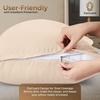 image:imageUtopia Bedding Zippered Pillowcases  Pack of 4  Soft Brushed Microfiber Fabric  Wrinkle Shrinkage and Fade Resistant Pillow Covers Queen NavyBeige