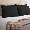 image:imageUtopia Bedding Zippered Pillowcases  Pack of 4  Soft Brushed Microfiber Fabric  Wrinkle Shrinkage and Fade Resistant Pillow Covers Queen NavyBlack