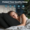 image:imageUtopia Bedding Zippered Pillowcases  Pack of 4  Soft Brushed Microfiber Fabric  Wrinkle Shrinkage and Fade Resistant Pillow Covers Queen NavyBlack