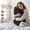 image:imageUtopia Bedding Zippered Pillowcases  Pack of 4  Soft Brushed Microfiber Fabric  Wrinkle Shrinkage and Fade Resistant Pillow Covers Queen NavyBlack