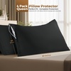 image:imageUtopia Bedding Zippered Pillowcases  Pack of 4  Soft Brushed Microfiber Fabric  Wrinkle Shrinkage and Fade Resistant Pillow Covers Queen NavyBlack