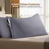 image:imageUtopia Bedding Zippered Pillowcases  Pack of 4  Soft Brushed Microfiber Fabric  Wrinkle Shrinkage and Fade Resistant Pillow Covers Queen NavyGrey