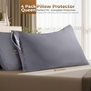image:imageUtopia Bedding Zippered Pillowcases  Pack of 4  Soft Brushed Microfiber Fabric  Wrinkle Shrinkage and Fade Resistant Pillow Covers Queen NavyGrey