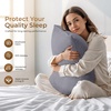 image:imageUtopia Bedding Zippered Pillowcases  Pack of 4  Soft Brushed Microfiber Fabric  Wrinkle Shrinkage and Fade Resistant Pillow Covers Queen NavyGrey