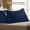 image:imageUtopia Bedding Zippered Pillowcases  Pack of 4  Soft Brushed Microfiber Fabric  Wrinkle Shrinkage and Fade Resistant Pillow Covers Queen NavyNavy