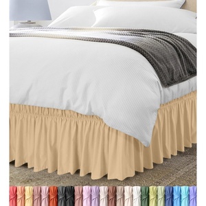 image:imageUtopia Bedding Queen Elastic Bed Ruffle  Easy Wrap Around Ruffle  Microfiber Bed Skirt with Adjustable Elastic Belt 16 Inch Tailored Drop  Hotel Quality Bedskirt Fade Resistant Queen Light Grey