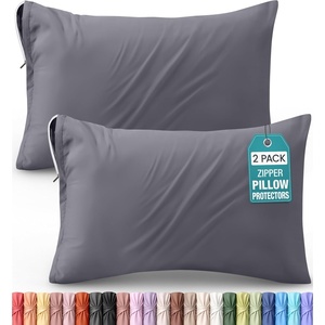 image:imageUtopia Bedding Zippered Pillowcases  Pack of 4  Soft Brushed Microfiber Fabric  Wrinkle Shrinkage and Fade Resistant Pillow Covers Queen NavyGrey