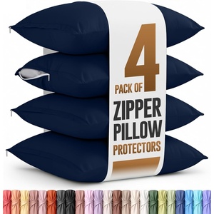 image:imageUtopia Bedding Zippered Pillowcases  Pack of 4  Soft Brushed Microfiber Fabric  Wrinkle Shrinkage and Fade Resistant Pillow Covers Queen NavyNavy