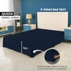 image:imageUtopia Bedding Queen Bed Skirt  Soft Quadruple Pleated Ruffle  Easy Fit with 16 Inch Tailored Drop  Hotel Quality Shrinkage and Fade Resistant Queen Light GreyNavy
