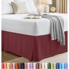 image:imageUtopia Bedding Queen Bed Skirt  Soft Quadruple Pleated Ruffle  Easy Fit with 16 Inch Tailored Drop  Hotel Quality Shrinkage and Fade Resistant Queen Light GreyBurgundy