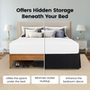 image:imageUtopia Bedding Queen Bed Skirt  Soft Quadruple Pleated Ruffle  Easy Fit with 16 Inch Tailored Drop  Hotel Quality Shrinkage and Fade Resistant Queen Light GreyBlack