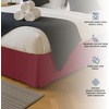 image:imageUtopia Bedding Queen Bed Skirt  Soft Quadruple Pleated Ruffle  Easy Fit with 16 Inch Tailored Drop  Hotel Quality Shrinkage and Fade Resistant Queen Light GreyBurgundy